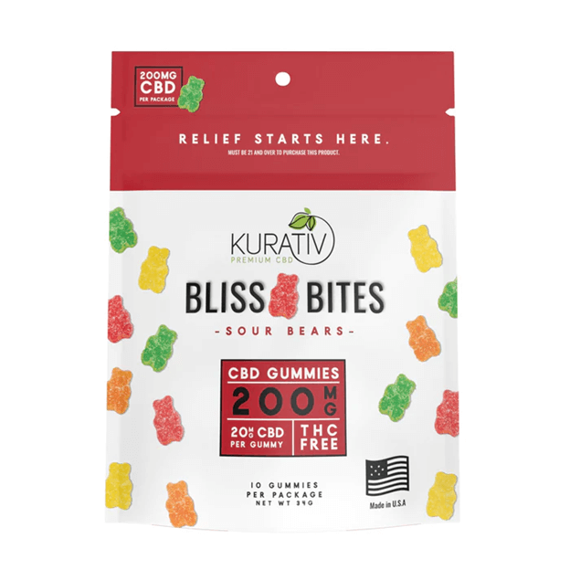 Picture of Kurativ 200 mg CBD Gummy Bears THC free