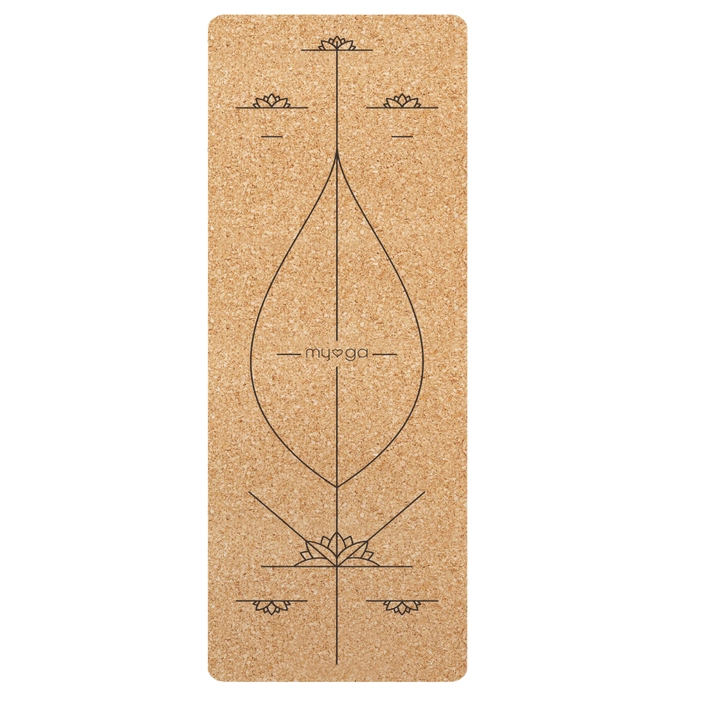 Myga Cork Yoga Mat Alignment