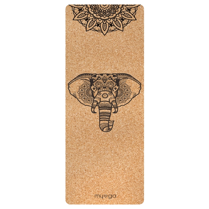 Myga Cork Yoga Mat Elephant