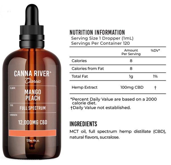 Canna River Mango Peach CBD Tincture - Image 3