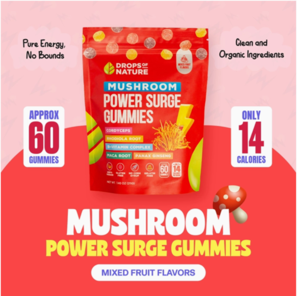 Drops of Nature Mushroom Power Surge Gummies 60ct - Image 5