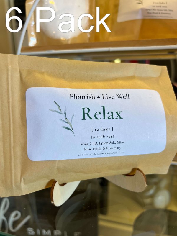 Flourish + Live Well CBD Relax Bath Salts - 6 Pack - Image 2