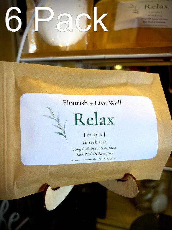 Flourish + Live Well CBD Relax Bath Salts - 6 Pack