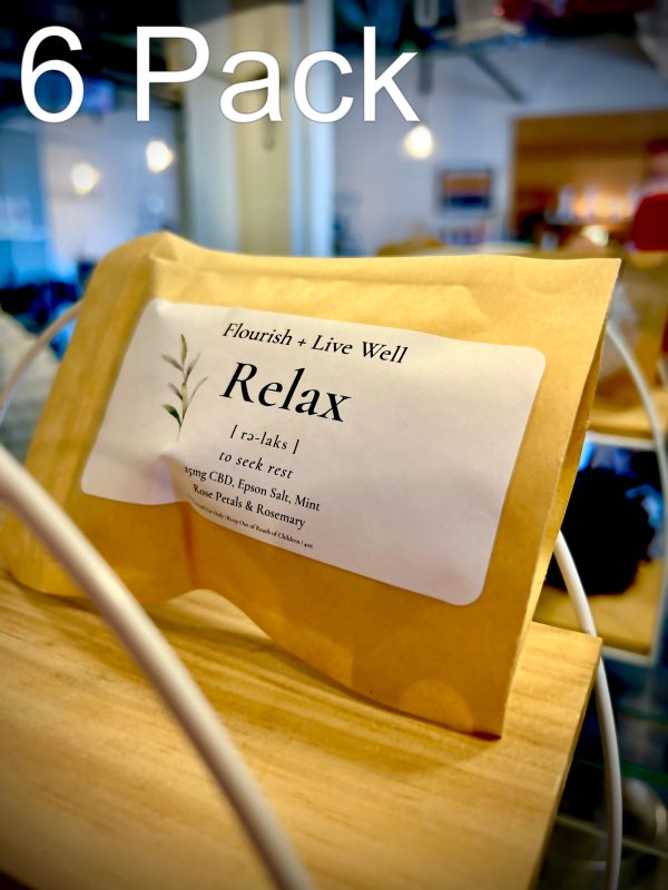 Flourish + Live Well CBD Relax Bath Salts - 6 Pack - Image 4