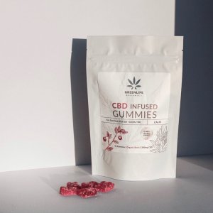 picture of greenlife organics full spectrum cbd berry gummies in bag