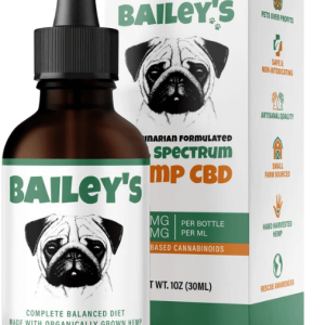 picture of Bailey's Pet bacon flavored full spectrum 300mg CBD pet tincture bottle