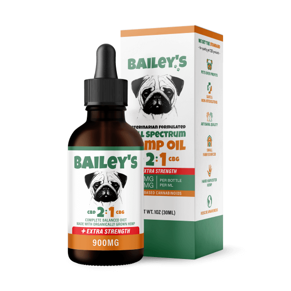 picture of Bailey's Pet bacon flavored full spectrum CBD tincture bottle