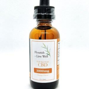 orange cbd tincture in a brown bottle