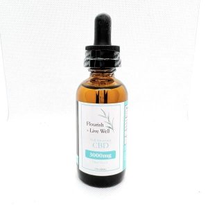Picture of a mint flavored 3000mg cbd tincture in a brown bottle
