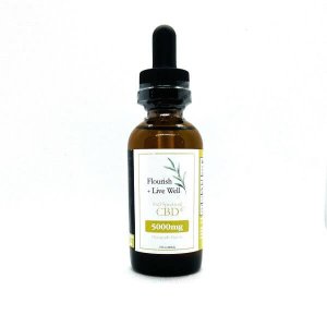 Picture of a pineapple flavored 5000mg cbd tincture in a brown bottle
