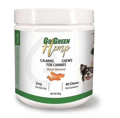 Go Green Hemp CBD Pet Chews in white container