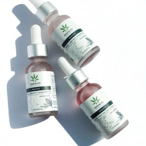 picture of 3 tincture bottles of greenlife organic isolate cbd