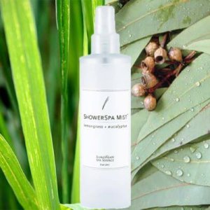 ShowerSpa Mist European Spa Source - Lemongrass & Eucalyptus in clear pump spray bottle