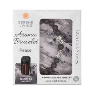 Aromatherapy peace bracelet with lava stone and clarity oil