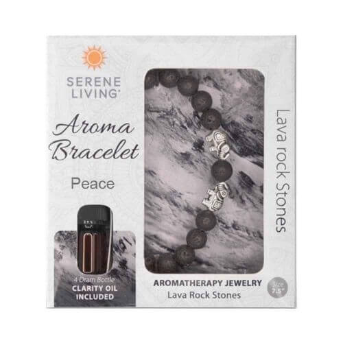 Aromatherapy peace bracelet with lava stone and clarity oil