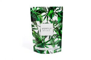Vertly 100 milligrams CBD, Arnica, Lavender, Lemon and Clary Sage Bath Salts in 7 ounce package