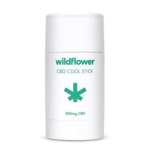 Wildflower CBD Cool Stick 300mg with peppermint in 2.5 ounce rub in white bottle