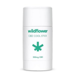 Wildflower CBD Cool Stick 300mg with peppermint in 2.5 ounce rub in white bottle